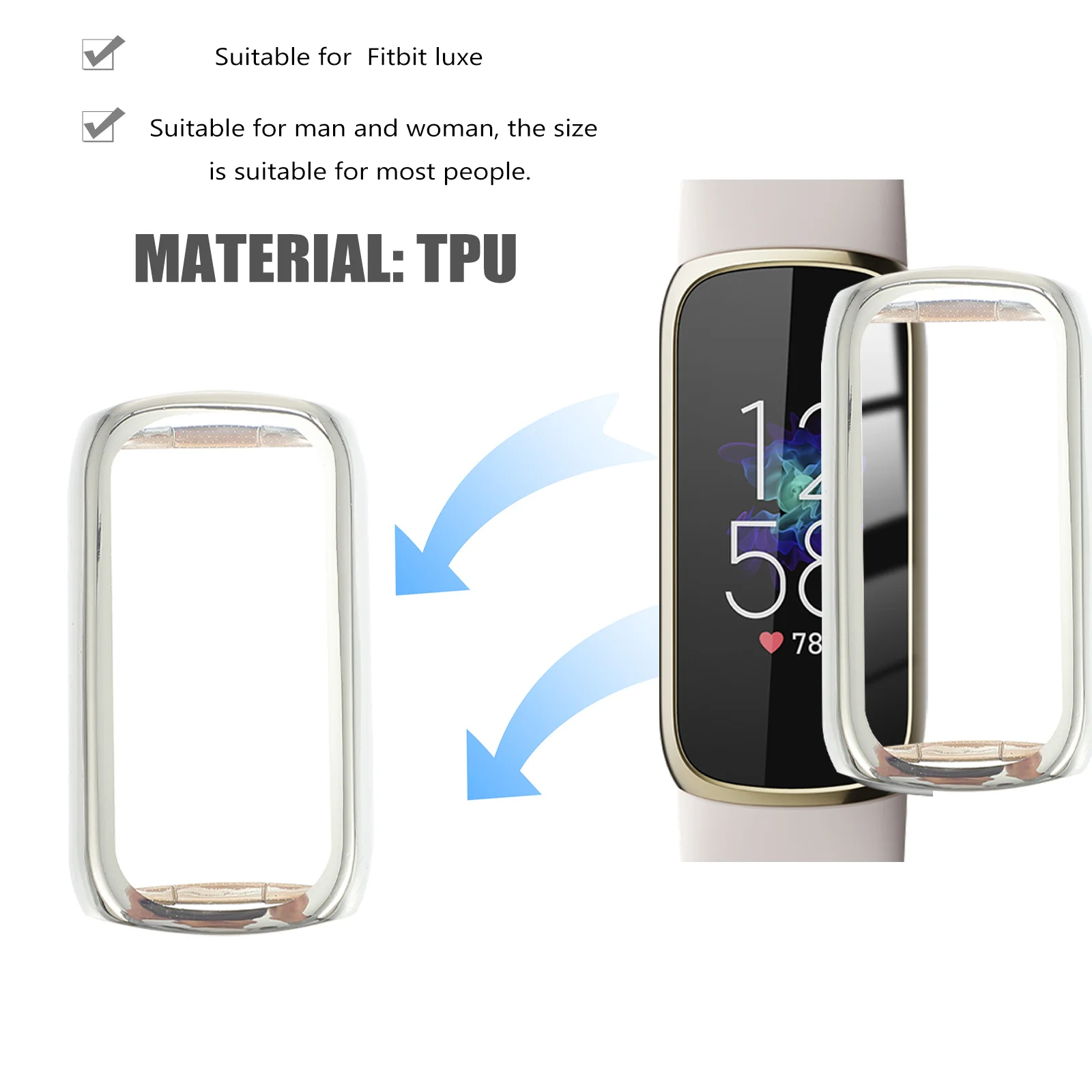 

2 шт. мягких силиконовых защитных чехлов для экрана часов, полная защита, защитный корпус для смарт-часов, материал ТПУ, простая установка, без