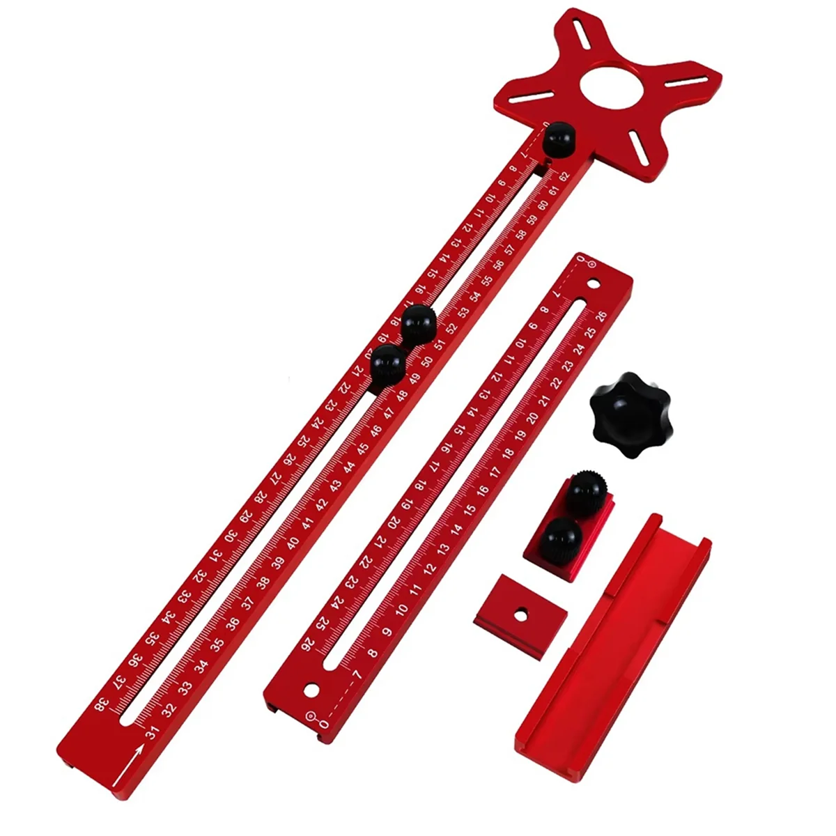 Staffa per scanalatura di fresatura del router AT53, maschera di taglio circolare del router con raggio da 9-61 cm, maschera hardware per armadio in alluminio per la lavorazione del legno