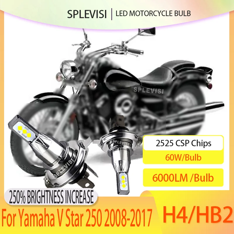 

New Upgrade LED Motorcycle Bulb - 2525 CSP 60K Hours Lifespan For Yamaha V Star 250 2008 2009 2011 2012 2013 2014 2015 2016 2017