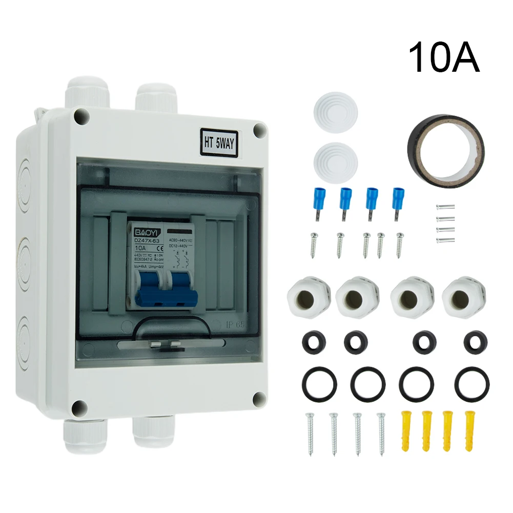 Circuit Breaker Safe and Reliable DC440V Circuit Breaker Solar Disconnect Box 6 125A Rated Current Voltage for PV Systems