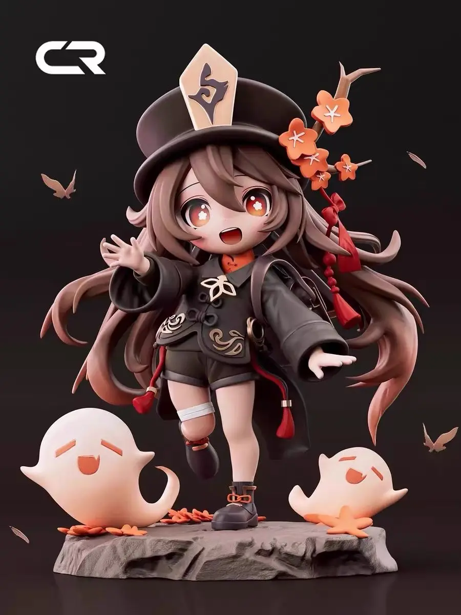 17cm Genshin Impact Hu Tao Ganyu Action Figure Pvc Cute Kawaii Girl Series Anime Characters Collection Desktop Display Gift Toys