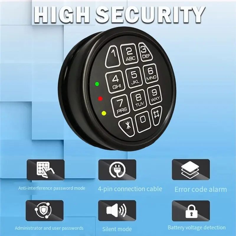 A96T Electronic Safe Lock Replacement Panel Kit (Includes Solenoid Lock And 2 Emergency Keys)