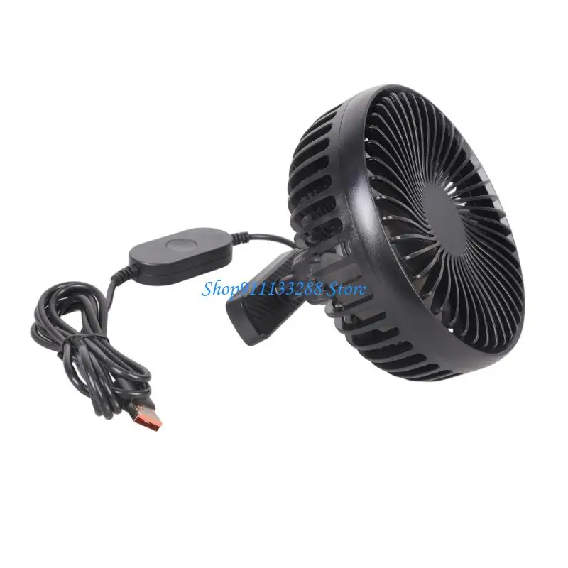 G88D Golf Cart Fan USB Port 360 Degree Rotatable Portable Car Air Fan
