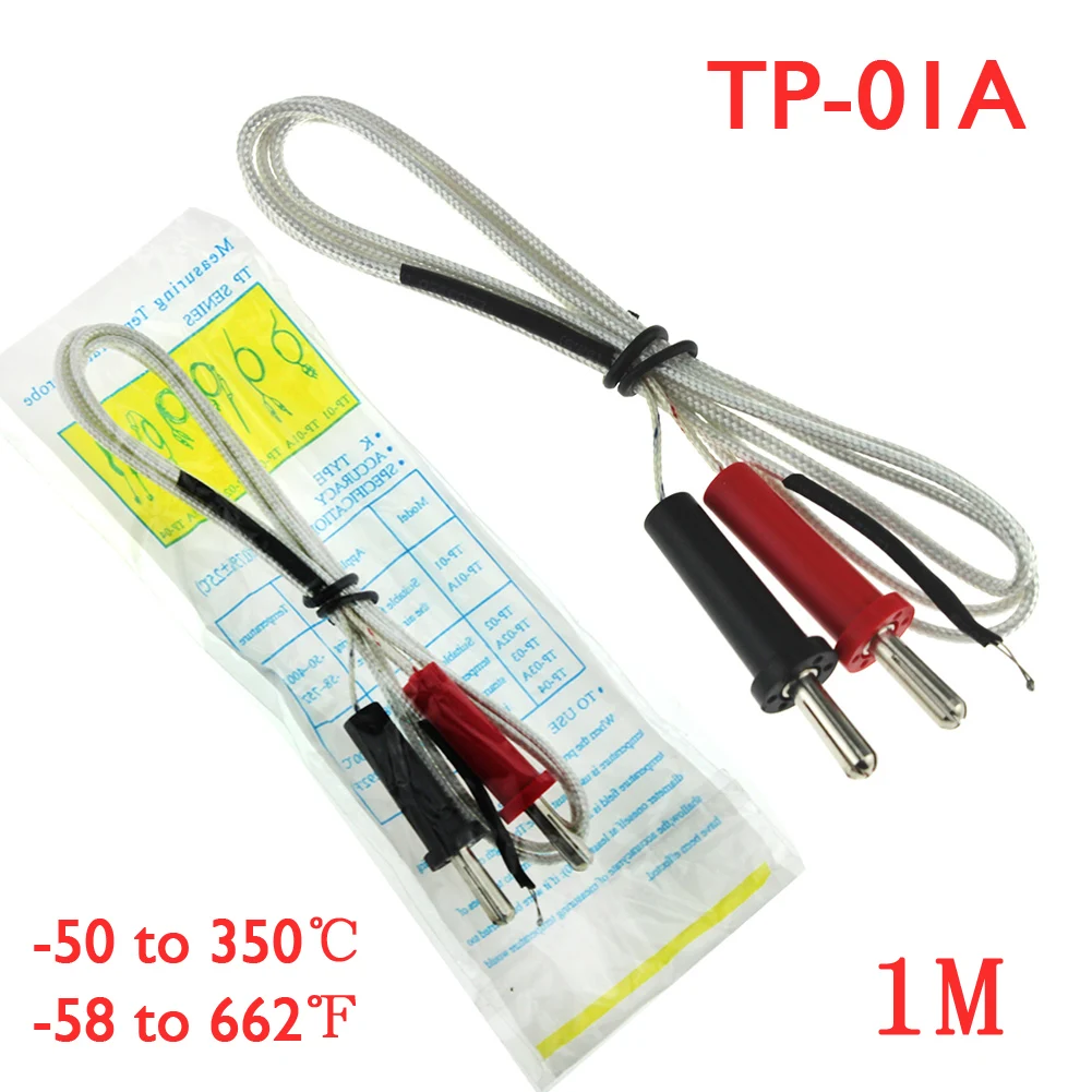 K-type Thermocouple Sensor Digital Probe Tester 100cm 1M Wire Temperature Measuring 1.4cm Interface Temperature Sensor