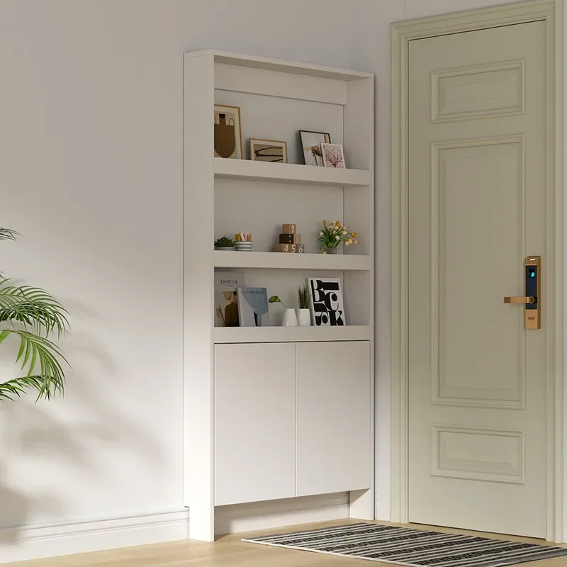 Small apartment ultra-thin door rear hook rack floor-to-ceiling multi-layer storage cabinet multi-function narrow gap thin cabin