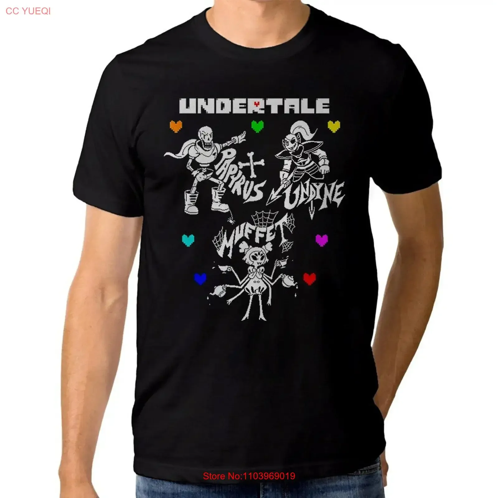Футболка Undertale Papyrus Undyne Muffet, мужские и женские размеры, модель bf 243, винтажная, с эффектом потертости, универсальная, стильная, уличная одежда, дышащая.