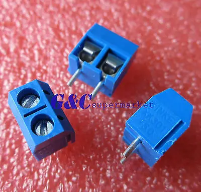 10pcs KF301-2P 2 Pin Plug-in Screw Terminal Block Contor 5.08mm Pitch Blue