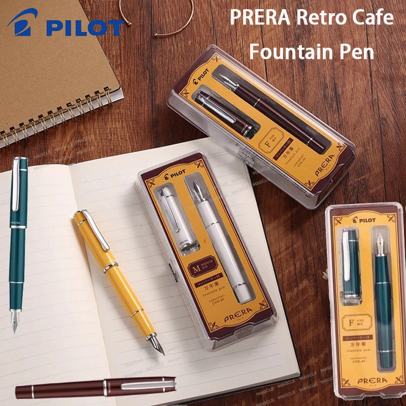 pilot-prera-retro-cafe-fountain-pen-lightweight-resin-barrel-alloy-nib-smooth-writing-m-f-nib-for-calligraphy-signature-business