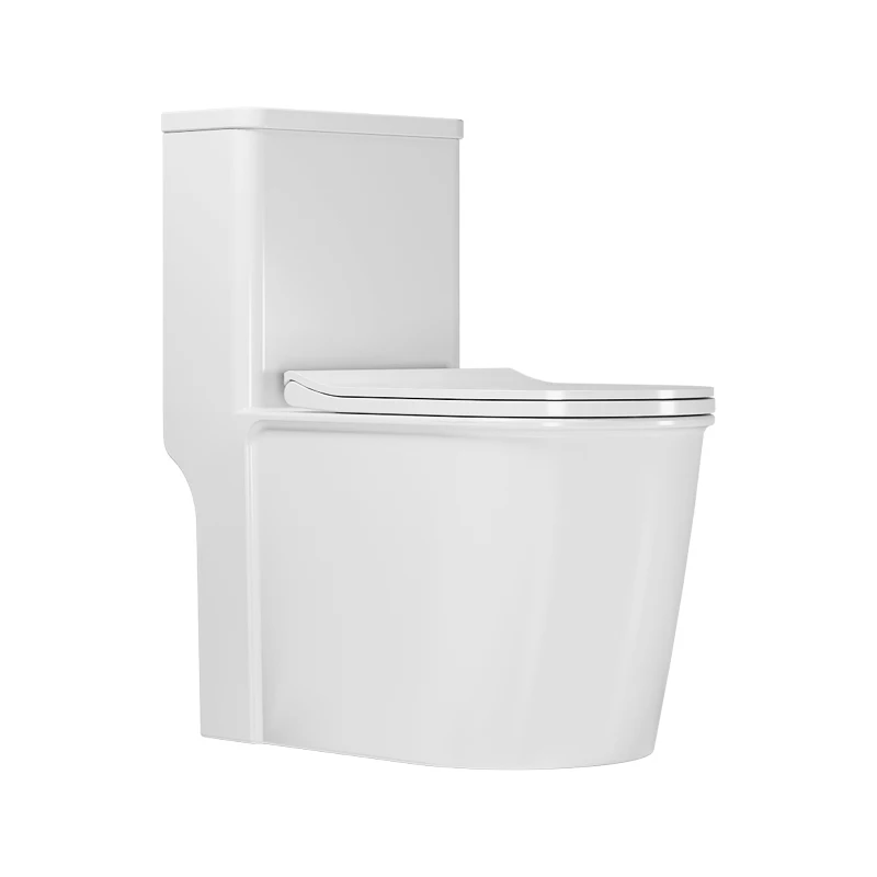 Hot Sale Glossy White  Toilet Bowl S-trap Ceramic Siphonic Water Closet Bathroom Floor Mounted Round One Piece Toilet