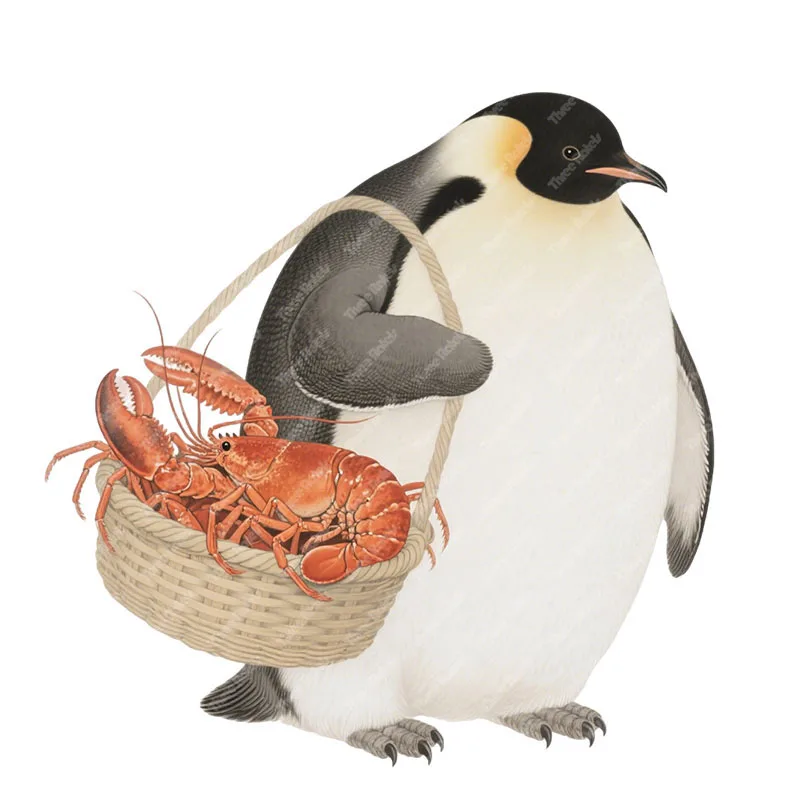Three Ratels CAA3 Funny seafood express penguin cartoon animal wall stickers for home decoration Kitchen decals
