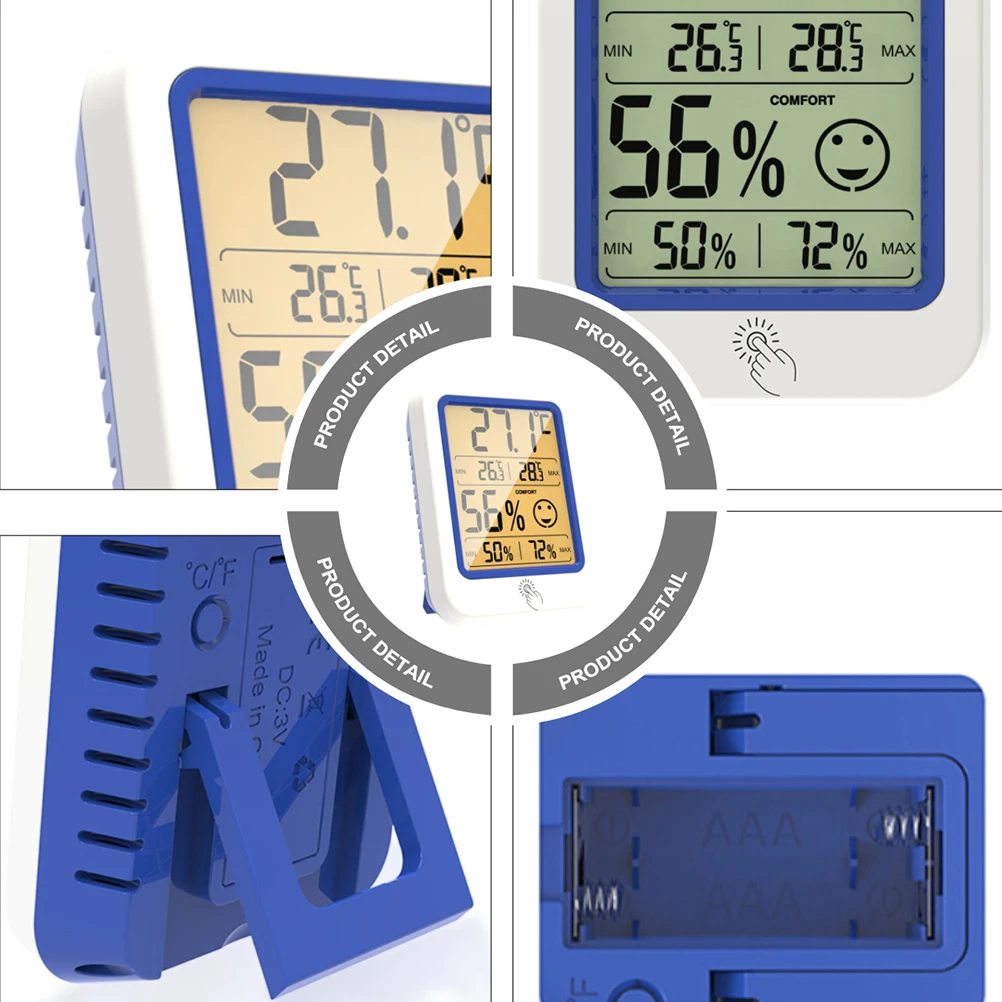 

Digital Hygrometer Thermometer LCD Temperature Humidity Meter Low for Home Office Outdoor Large Character Display