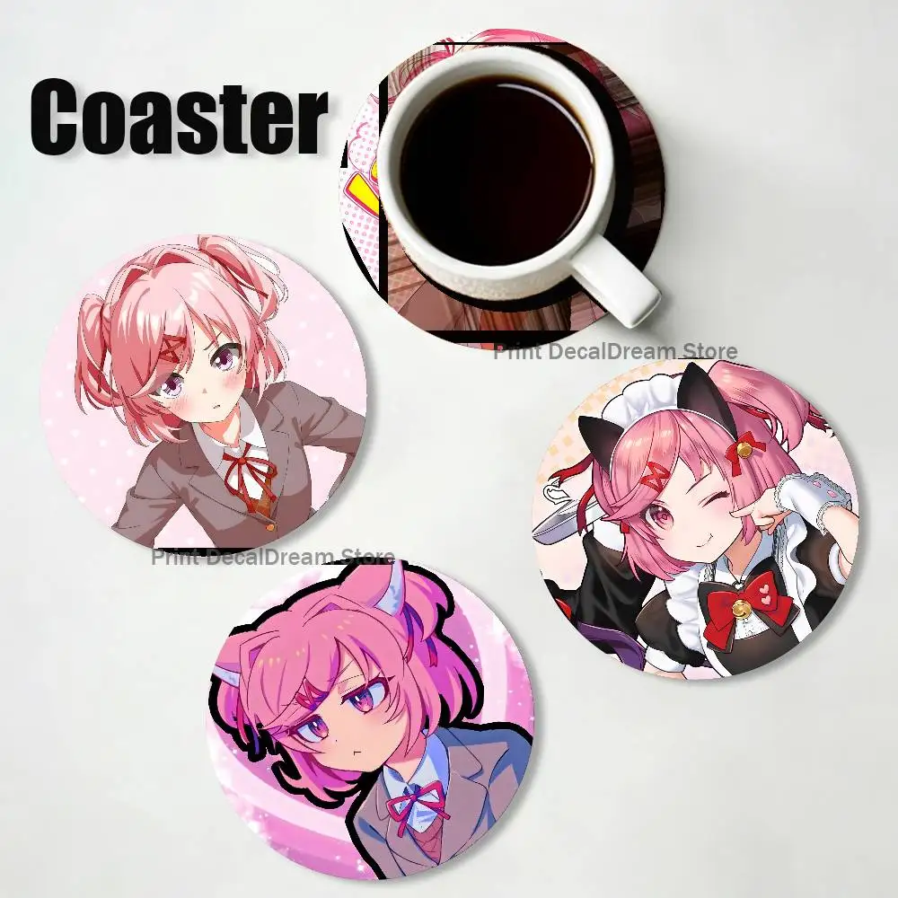 DDLC N-Natsuki Round Coaster Non-slip table mat Insulated Coasters Kitchen Dining Room Tabletop Decor