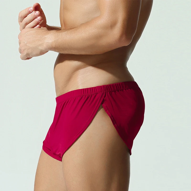 Casual Men's Pajama Shorts Summer Sleepwear Stretch Slim Fit Side Split Design Shorts For Mens Spring Solid Color Shorts