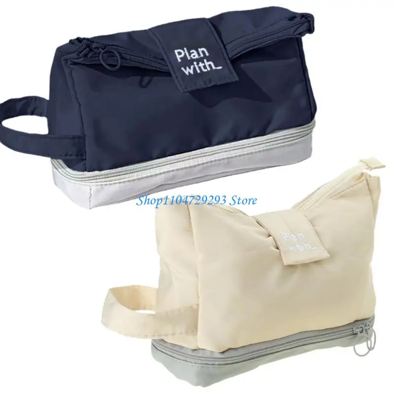 y2gd حقيبة قلم رصاص كبيرة سعة قلم رصاص مزدوج حقيبة قلم قلم قلم قابلة للطي حقيبة قلم رصاص بسيطة إلى اللوازم المدرسية