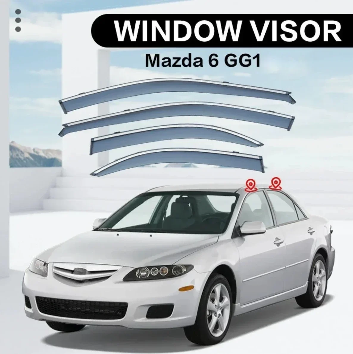 

Хромированные полоски, защита от дождя для MAZDA 6 GG1 2003-2007, ветровые дефлекторы, защита от дождя, дверной козырек, вентиляционные шторы, оконный козырек