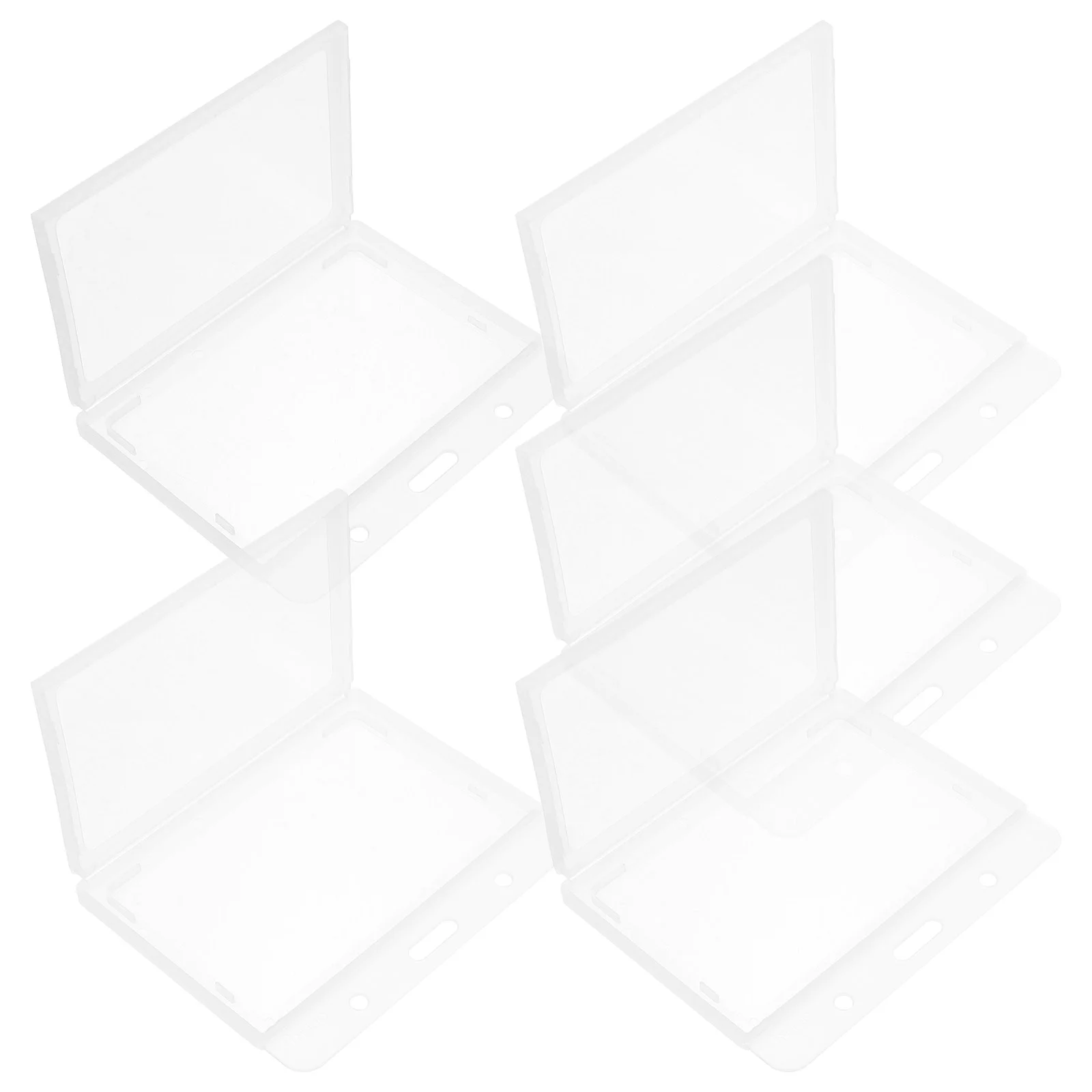 

5 Pcs Minimalist Vertical Office Work Badge Holder Horizontal Color Name Frosted