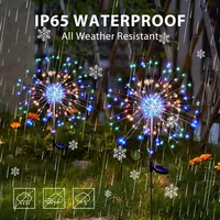 90/150LED Solar Firework Fairy Lights Christmas Outdoor Garden Light 8 Modes Lawn Lamp Landscape for Patio Yard Party Decoration