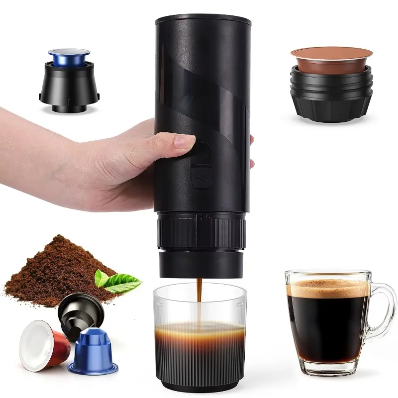

20 Bars Self Heating Capsule / Coffee Powder USB -C Electric Espresso Machine Car Travel Portable Coffee Maker for Camping