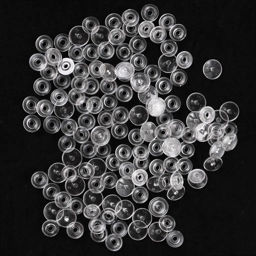 1cm Plastic Snap Button Resin Poppers White Round Fasteners Set for Clothes Bibs Curtains Diapers