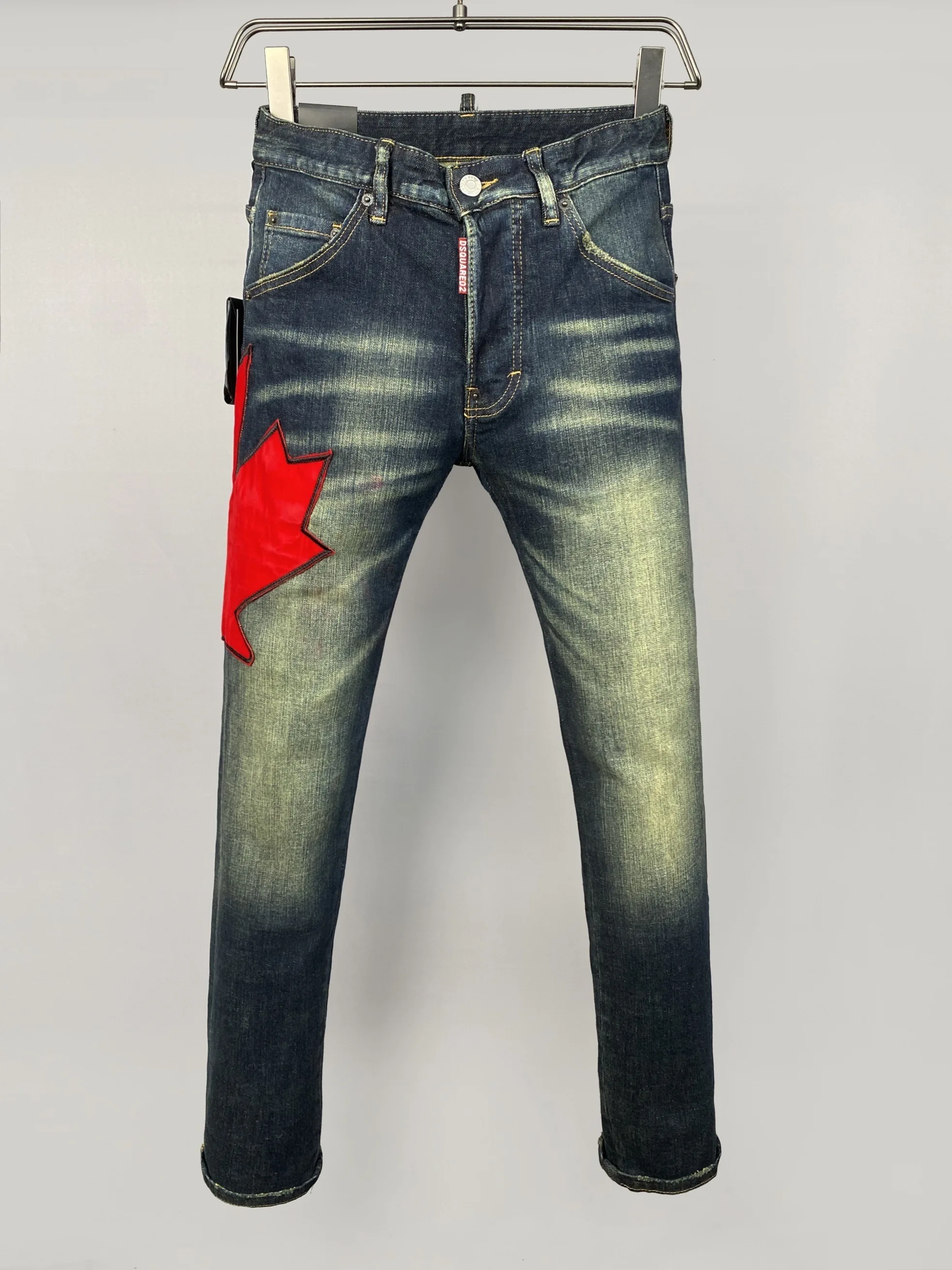 

Waed Distred Slim Fit Men's Jeans D2 Trendy M Blue DSQ2 Denim Pants mid Waist Button Closure Casual Comfortable Breat...