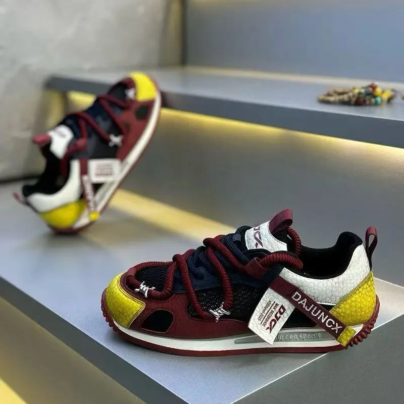 Fashionable Comfortable Designer Man Shoes Autumn Mens Walking Shoes Breathable Anti Slip Chunky Sneakers for Male Vintage Style