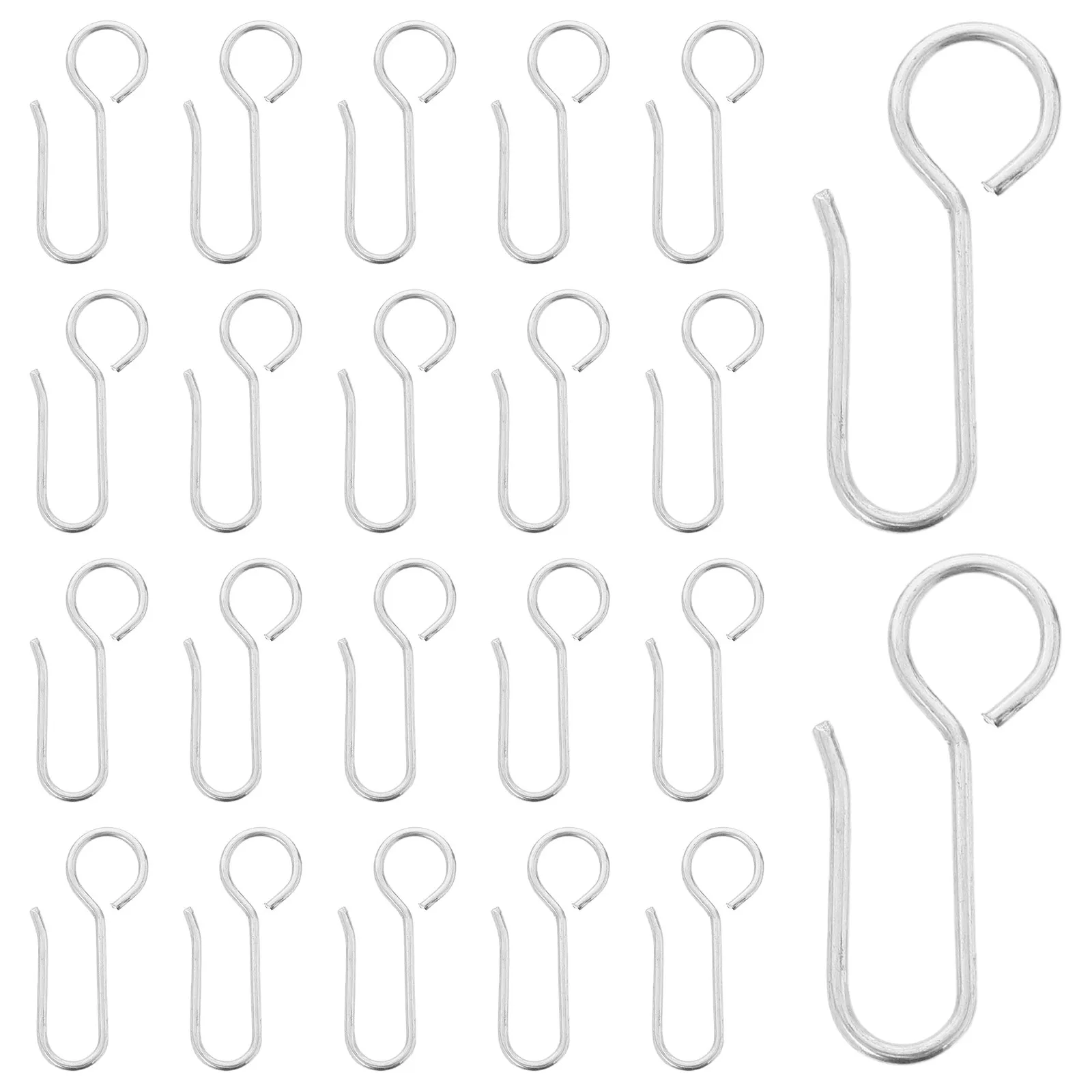 30Pcs S-Shaped Metal Curtain Track Hooks for Smooth Sliding Drapery Home Office Rv Hotel Decor Heavy-Duty Small Curtain Slider