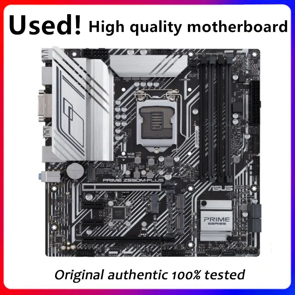 Used For Asus PRIME Z590M-PLUS Z590M Original Desktop Z590 DDR4 PCI-E4.0 Motherboard LGA 1200 Support i9 11900K 11th