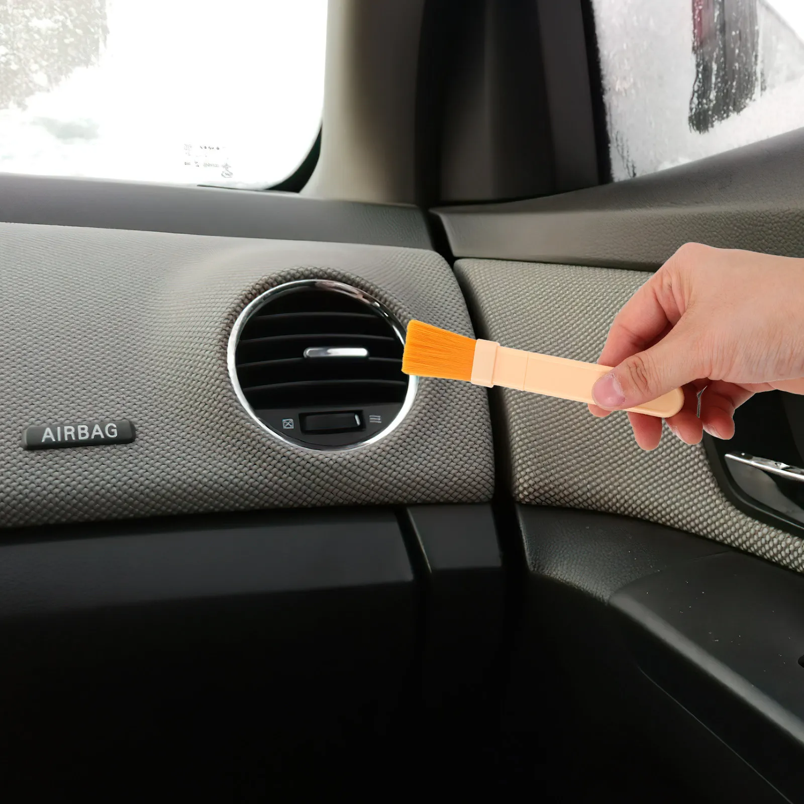 6Pcs Car Detailing Brush Set Multifunctional Interior Cleaning Brushes Sturdy Nylon PP for Car Vent Dashboard Crevice Cleaning