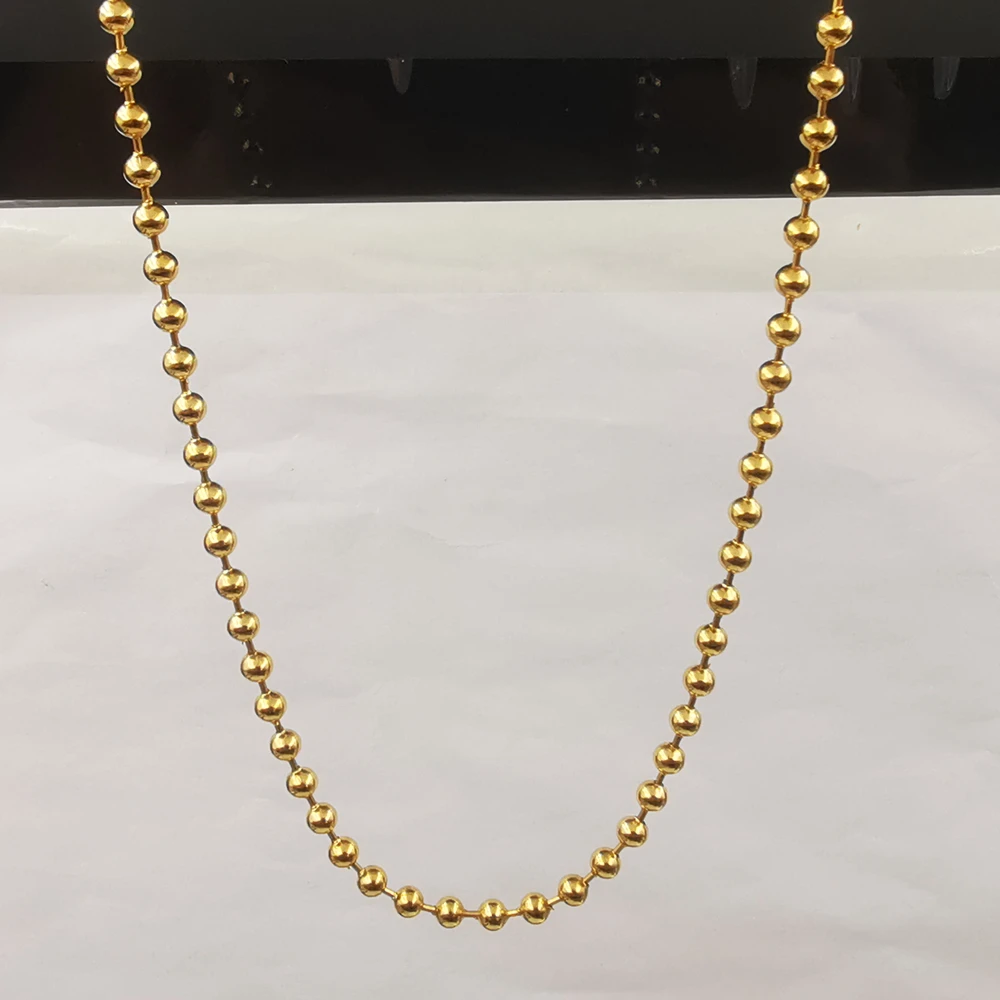 3meter Lot Gold 5mm Ball Chain Beads Jewelry Findings Marking Chains Stainless Steel DIY Necklace Bracelet in Bulk