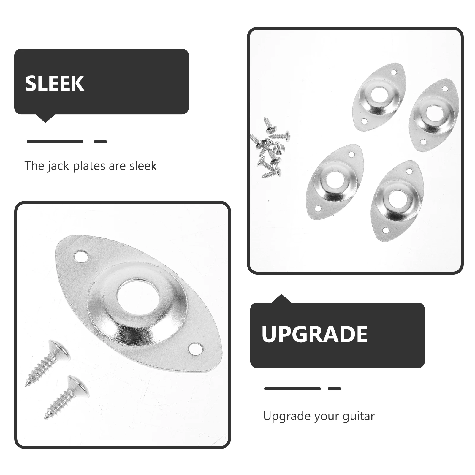 

4 Pcs Cat Eye Socket Iron Sheet Jack Plate Electric Guitar Input Accessories Accessory Parts Replacement