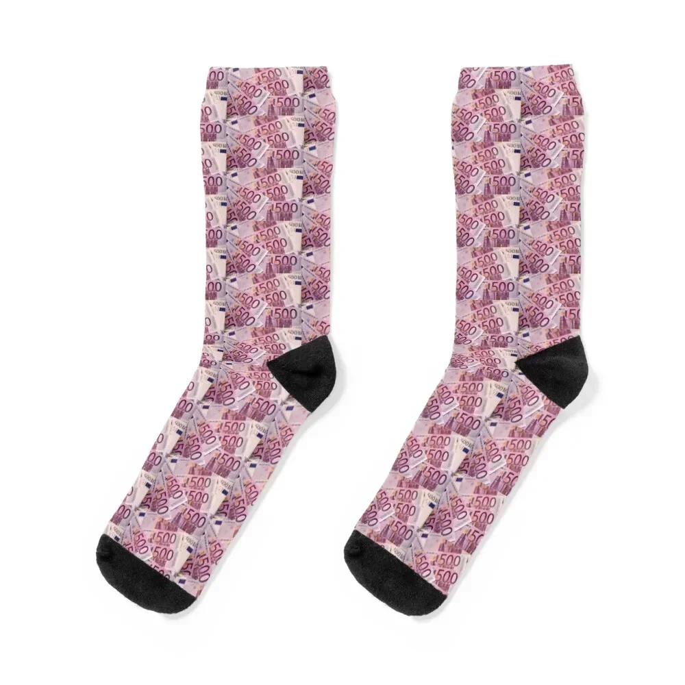 

500 euro bill!!! Socks kids short floor bright garter Socks Men's Women's