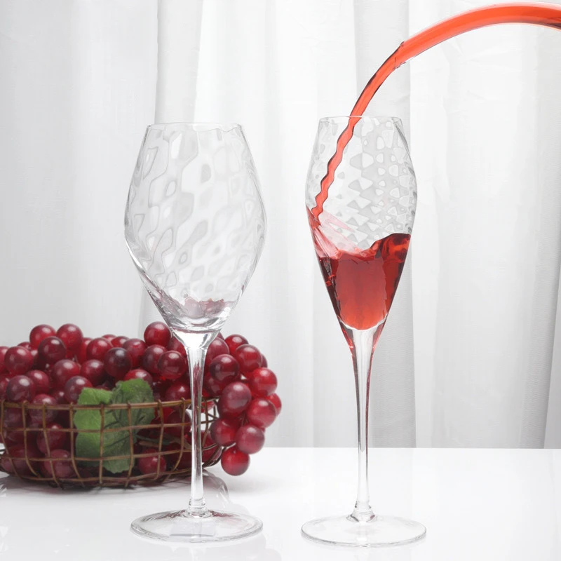 krusoal Store Creative Red Wine Glasses Household Glass Goblet Drinking Wine Glass Light Luxury Champagne Glass