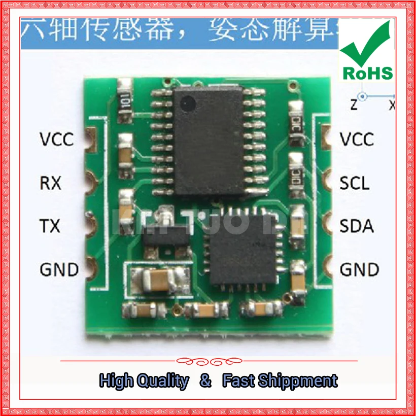 Serial 6-Axis Accelerometer / Gyroscope MPU6050 Module, Filter, Angle Output (C1A6)