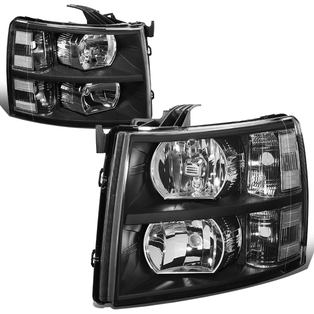 

DNA Motoring HL-OH-CSIL07-BK-CL1 Pair of Black Housing Headlights Compatible with 07-13 Silverado 1500 / 07-14 Silverado 2500 35