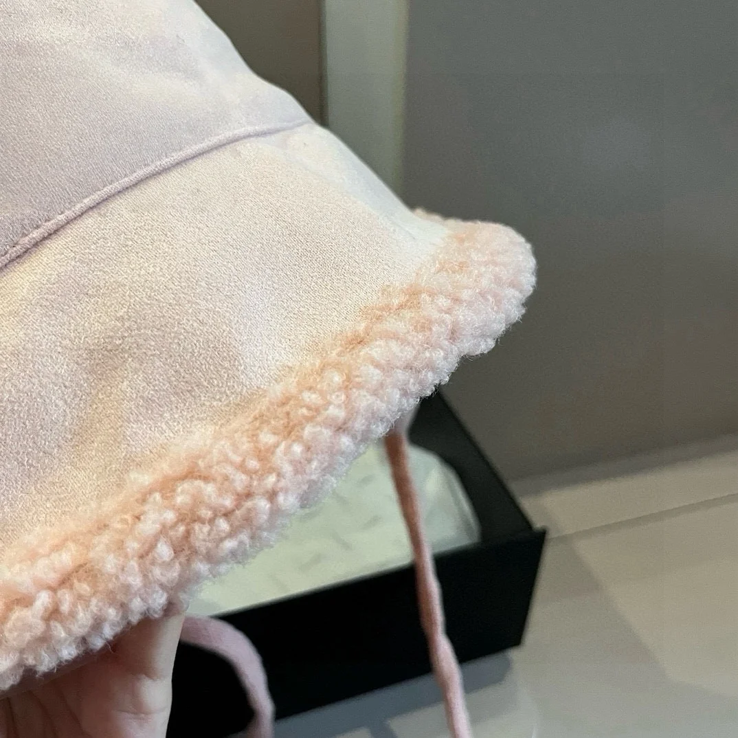 

Autumn Winter Cycling Ear Flap Hat New Suede Fisherman Hat Fleece Pink 57cm Head Warm Essential Skiing Travel Unisex Retro Gift