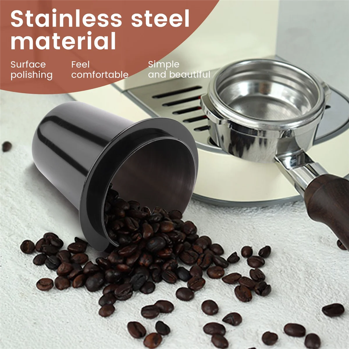 Molinillo Ek43, cuenco para polvo para WPM Huijia Niche, receptor de café en polvo, mango para máquina de café, taza para polvo negra