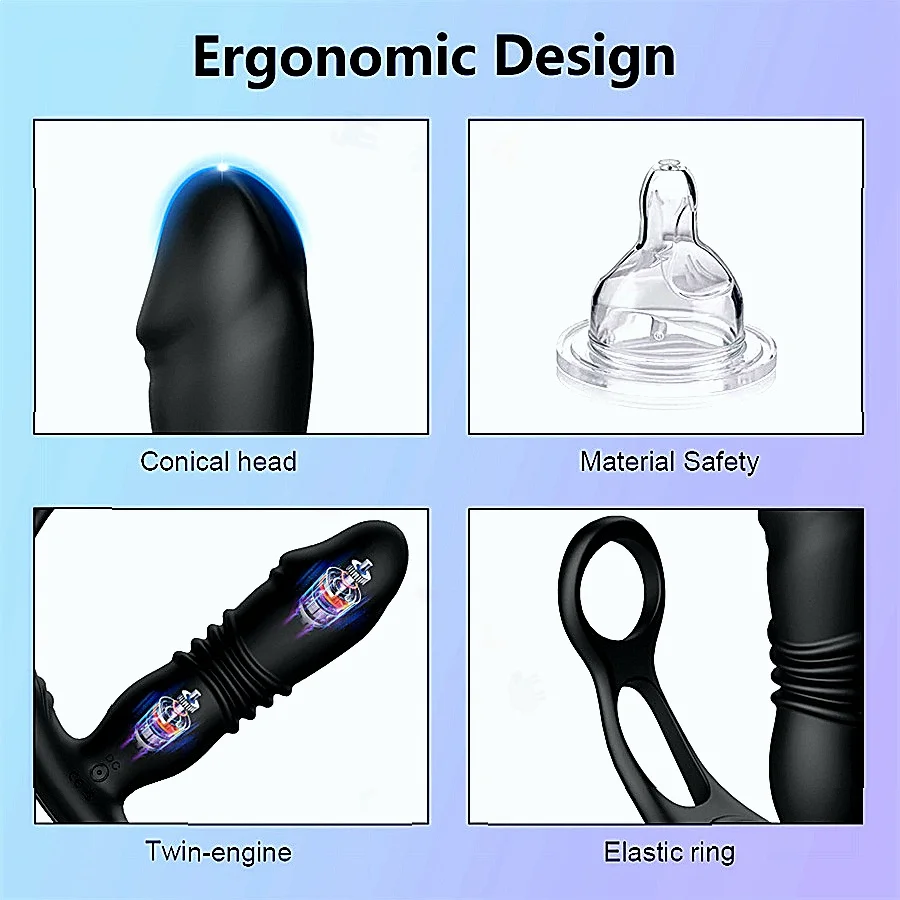 ذكر البروستاتا جهاز هزاز لتدليك الجسم لاسلكي للتحكم عن بعد يمكن ارتداؤها التوجه هزاز المكونات الشرج تأخير القذف الدائري الجنس لعب