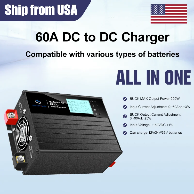 

Контроллер зарядного устройства CNSWIPOWER DC-DC 30A 60A 100A с входным напряжением 9~50В DC | Зарядное устройство для LiFePO4, свинцово-кислотных, AGM, литий-ионных и NMC аккумуляторов