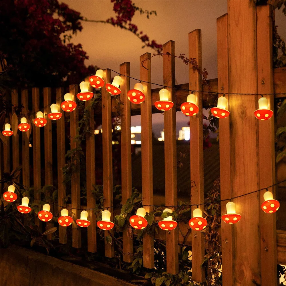 سلسلة أضواء الفطر الشمسي للحديقة ، زينة عيد الميلاد في الهواء الطلق ، المسار ، العشب ، 8 أوضاع ، 057 #5