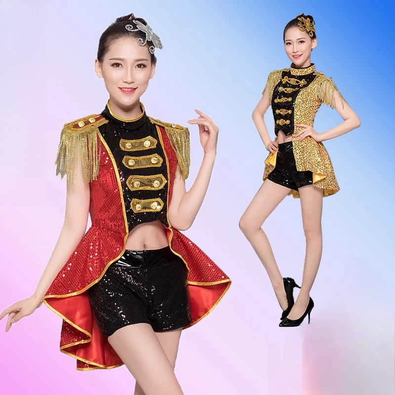 Jazz Dance New Modern Dance Performance Costume Sequins Ds Nightclub Adult Stage Drumming Costume Tailcoat Tassel Dance Costume