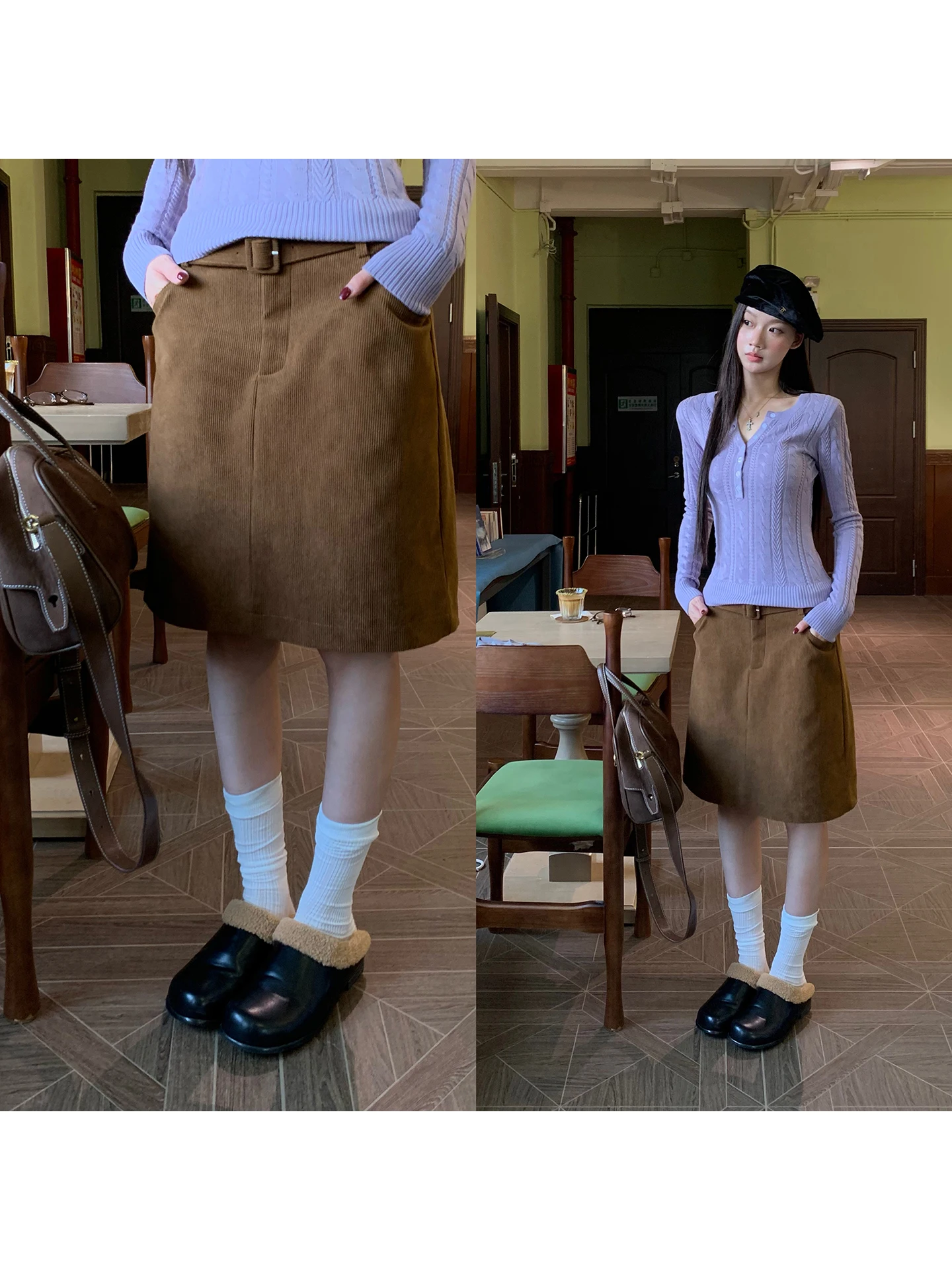 

Red Celebri A-Line Skirt Women's Autumn Winter New Sle Bodycon Beautiful Straight Cut Skirt Low Waist Zipper Design