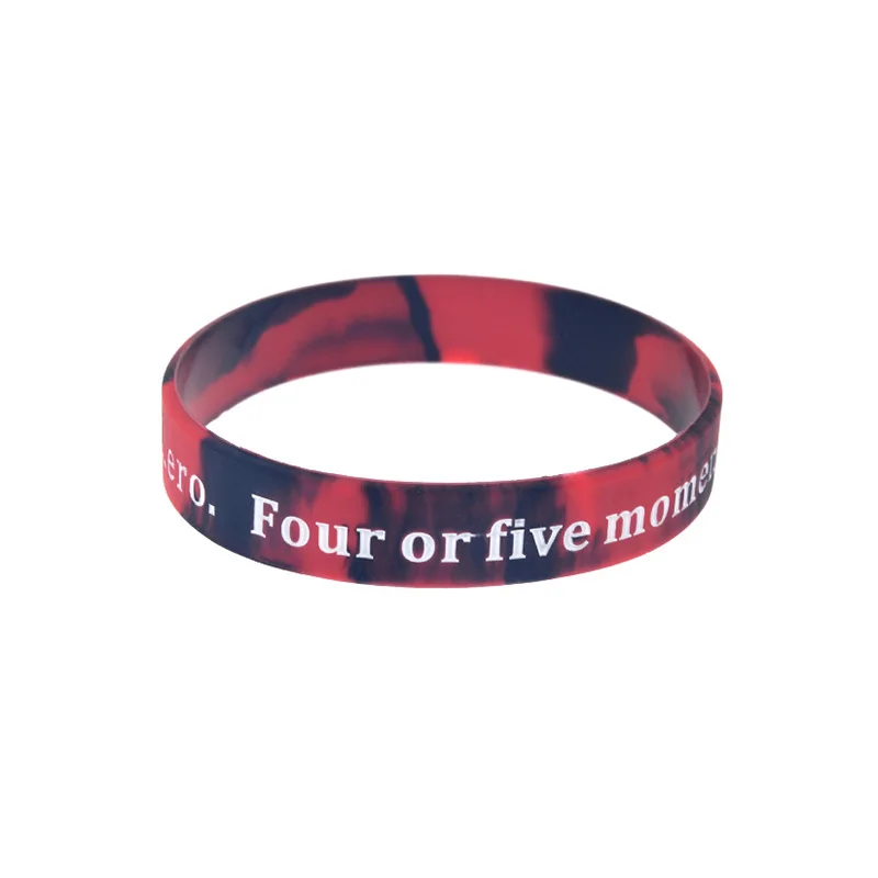 50 Pcs Four or Five Moments That is All it Take to Become a Hero Silicone Rubber Wristband Games Gift Bracelet Camouflage Bangle