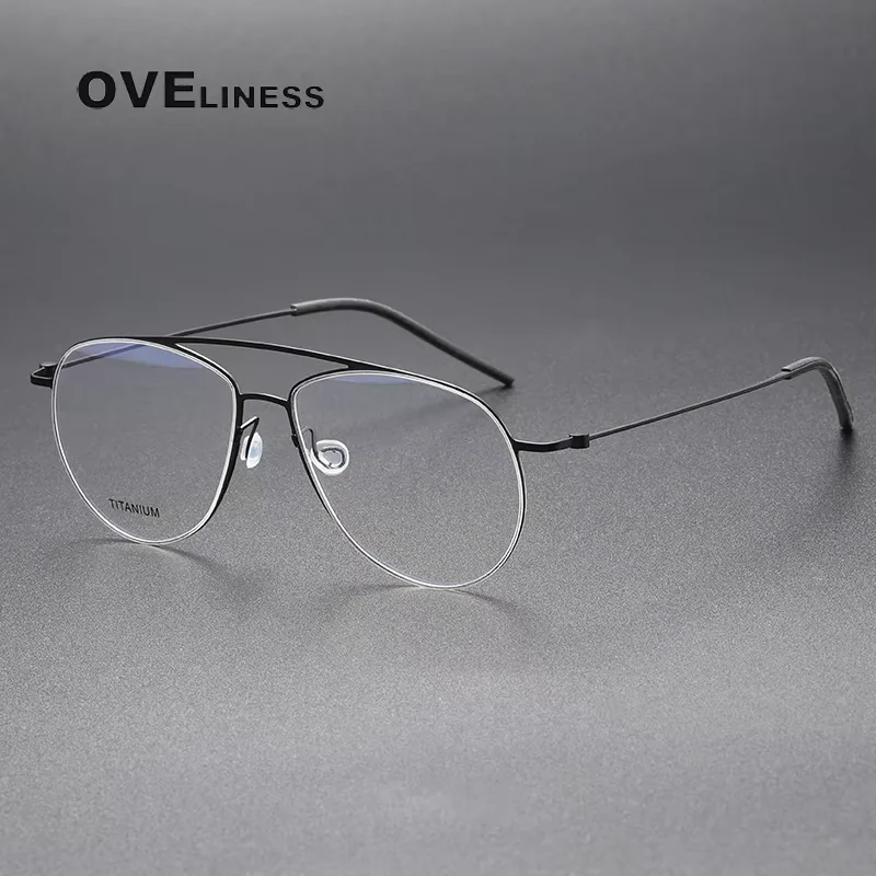 

Pure titanium Glasses Frame Men women 2025 New Pilot Eyeglasses Frame Full Korean male Eyewear spectacles
