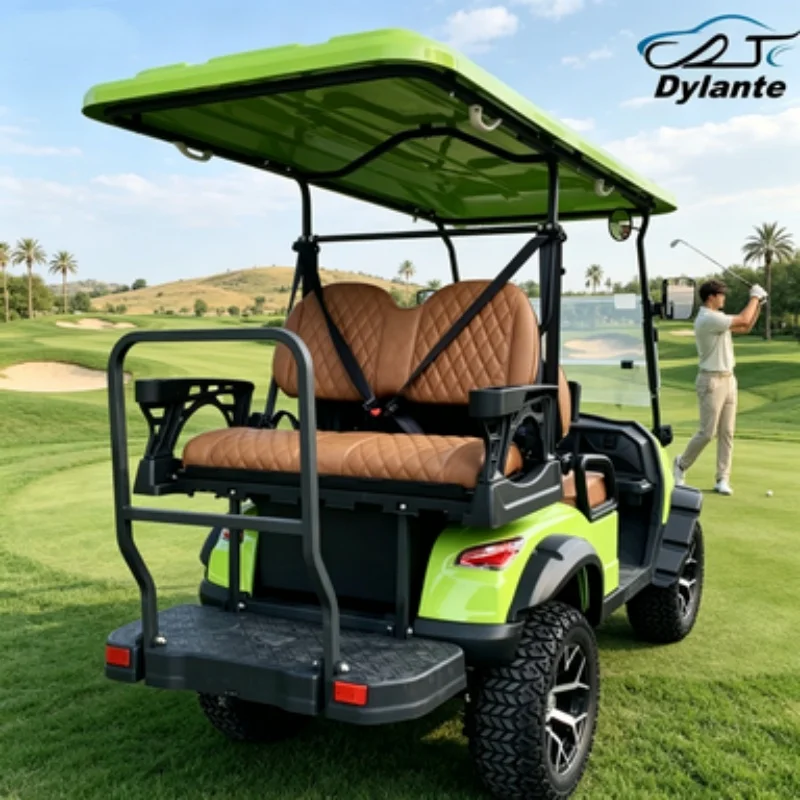 4 Wheel Hunting Club Utility Vehicle Car Electric Golf Cart Tourist Car Bumper Front Basket Seat With Headrest 14 Inch Wheel