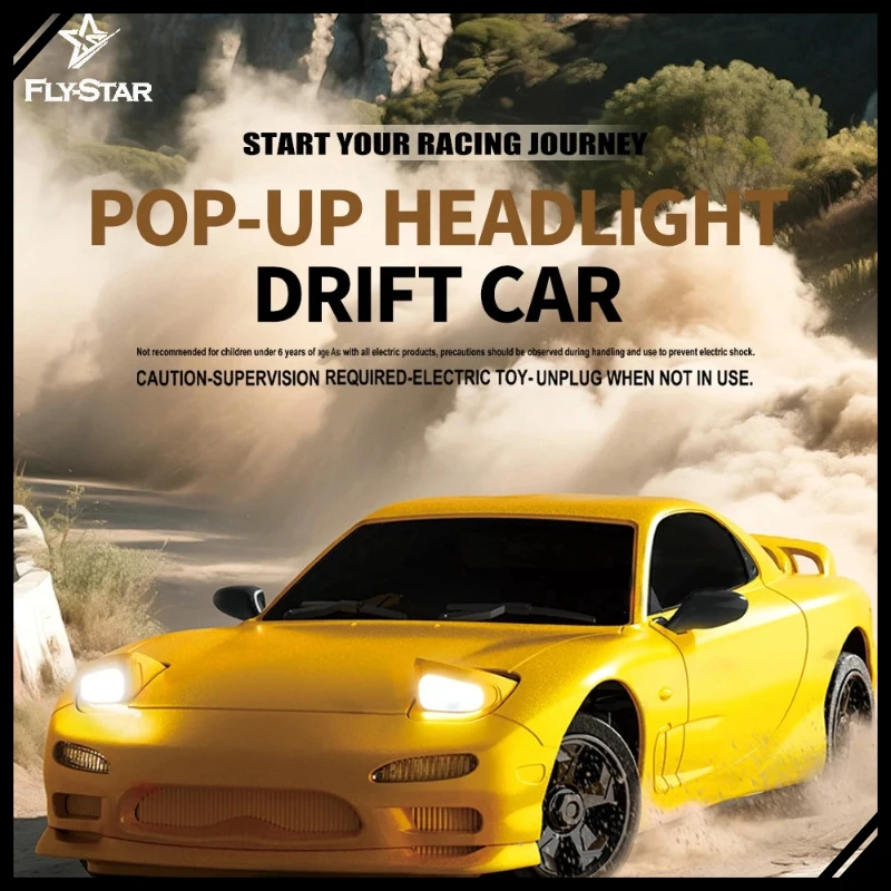 

1:18 Scale 4WD Drift RC Car with Gyro 2.4G Remote Control High Speed Racing Car Flip Headlights Off Road Drift Stunt Vehicle