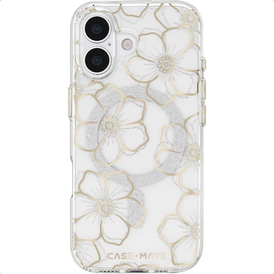 

CaseMate iPhone 17 Case [Compatible with MagSafe] Sparkly Floral Phone Case with 12ft Drop Protection Premium Magnetic Cover fo
