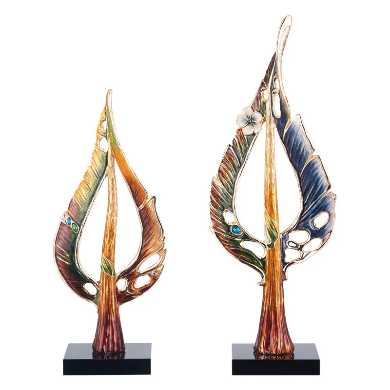 Creative leaf ornaments, leaf home soft decoration, modern light luxury living room TV cabinet desktop knick knacks