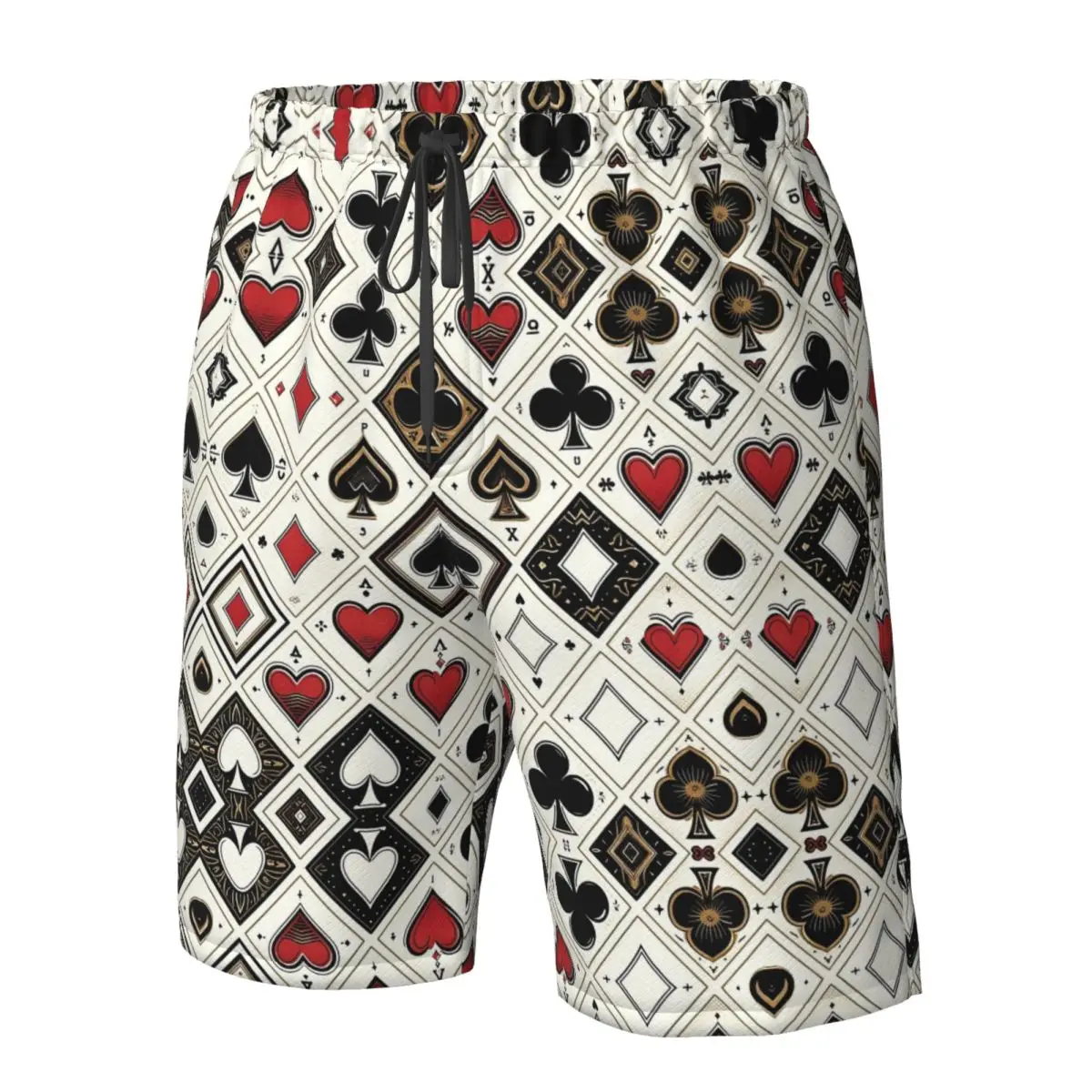 كازينو بطاقة اللعب الرموز الماس القلب المجرف نوادي جذوع الشاطئ مجلس السراويل عارضة سريعة الجافة السباحة الصيف الرجال السراويل #3
