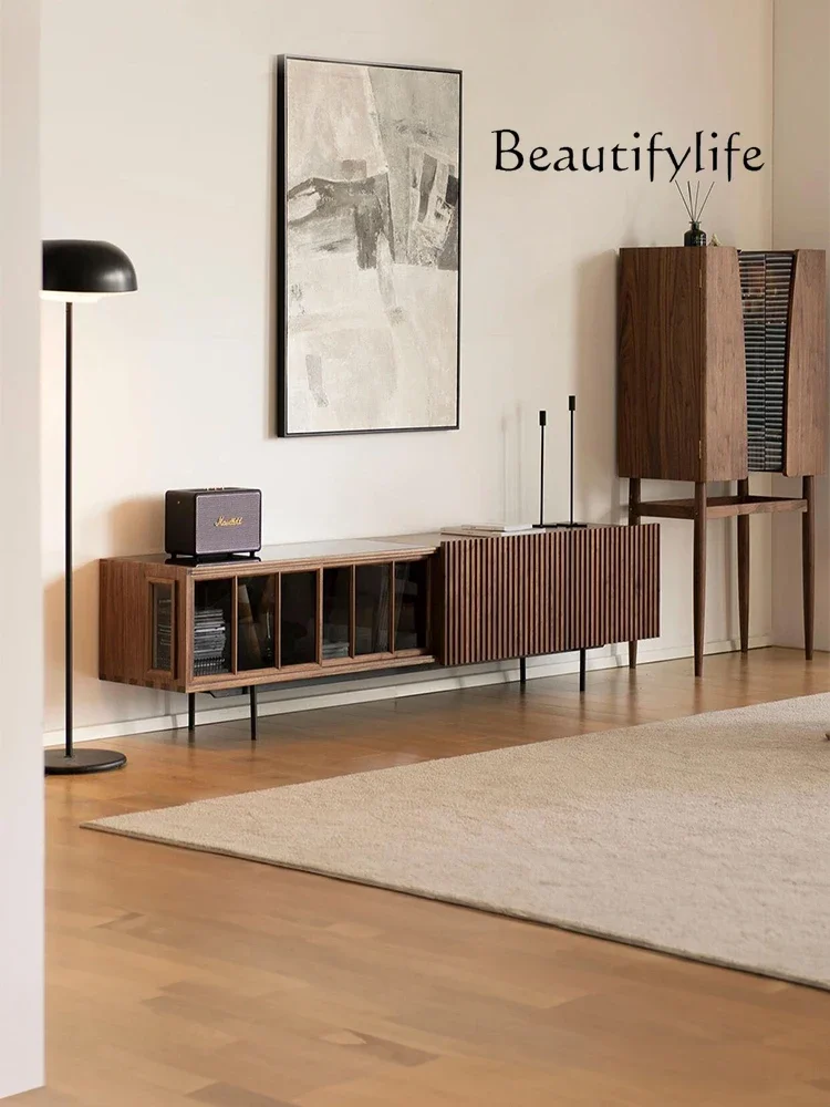 

French Retro Solid Wood TV Cabinet Light Luxury American Living Room Locker Trial Cabinet Antique Style