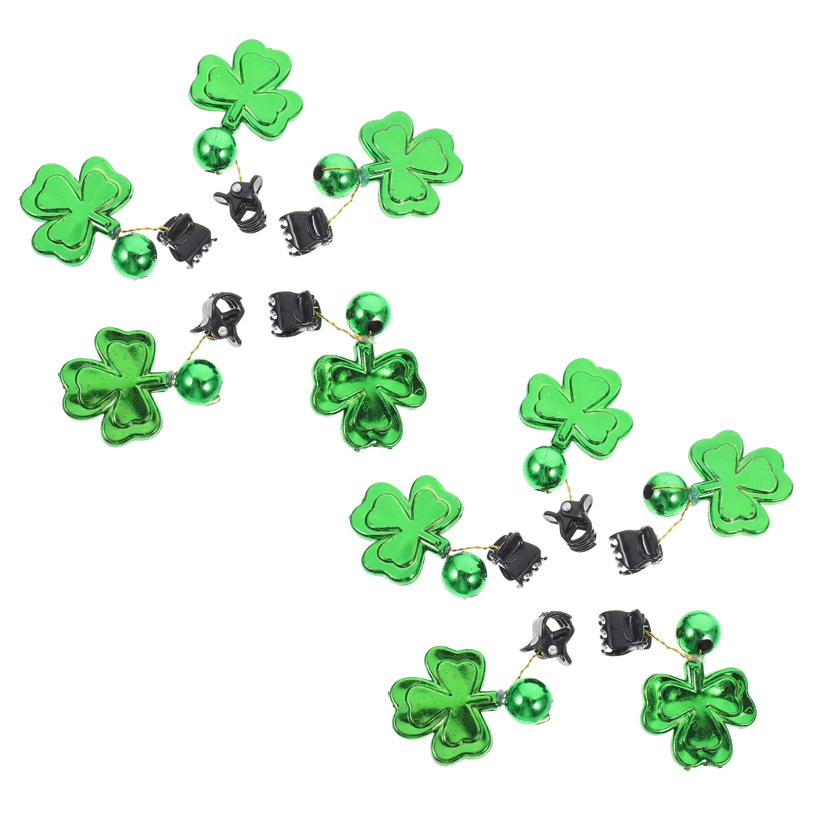 10 pz Clip di Trifoglio Per Barba Ornamenti Per Capelli Decorazione di Giorno di San Patrizio Ciondolo Palline Per Capelli Facciali Babbo Natale Baffi Decor Casa